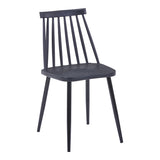 Scaun de sufragerie Aurora, polipropilena si metal, Negru, 42x50x77 cm