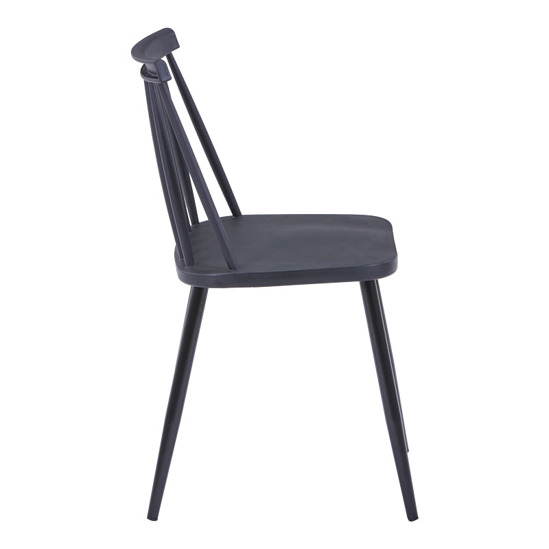 Scaun de sufragerie Aurora, polipropilena si metal, Negru, 42x50x77 cm