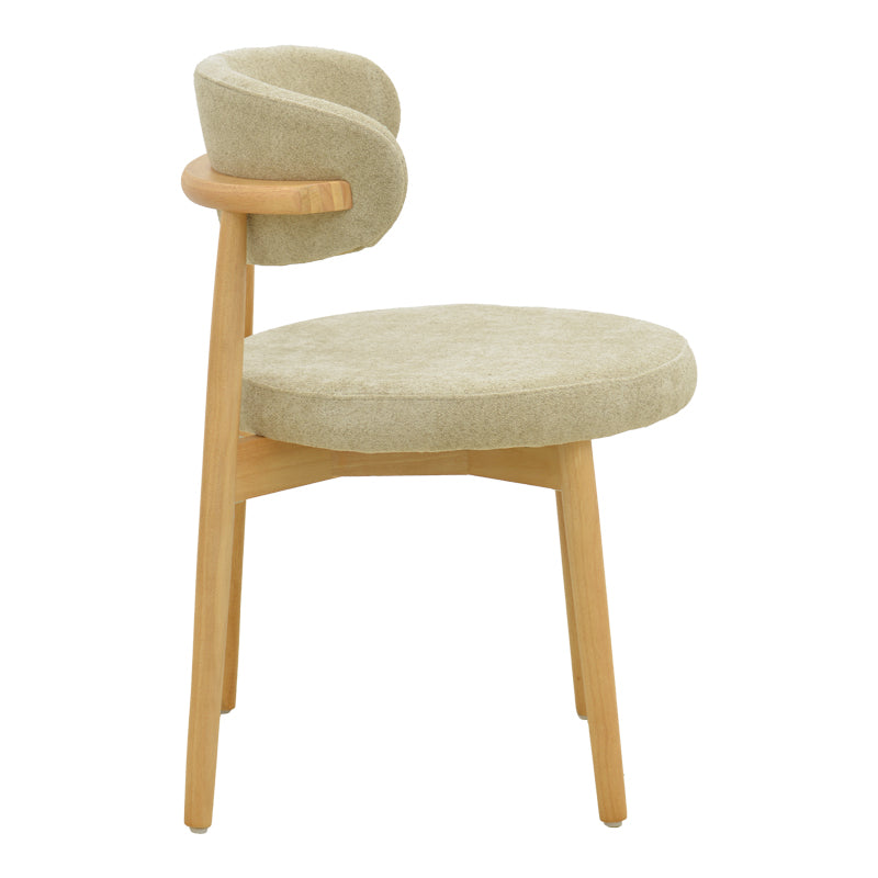 Scaun Luben, stofa si lemn de cauciuc, 53x54x79 cm - Gri