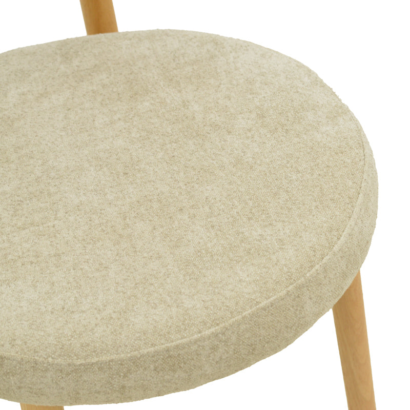 Scaun Luben, stofa si lemn de cauciuc, 53x54x79 cm - Gri