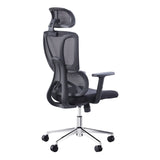 Scaun director birou Aish stofa plasa, neagra, 64x66x130 cm