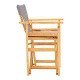 Scaun director Kompa din lemn de fag masiv, Natural - Tesatura Gri Nexus, 54x57 cm