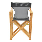 Scaun directorial Kompa din lemn de fag masiv, Natural - Tesatura neagra inchis Nexus, 54x57 cm