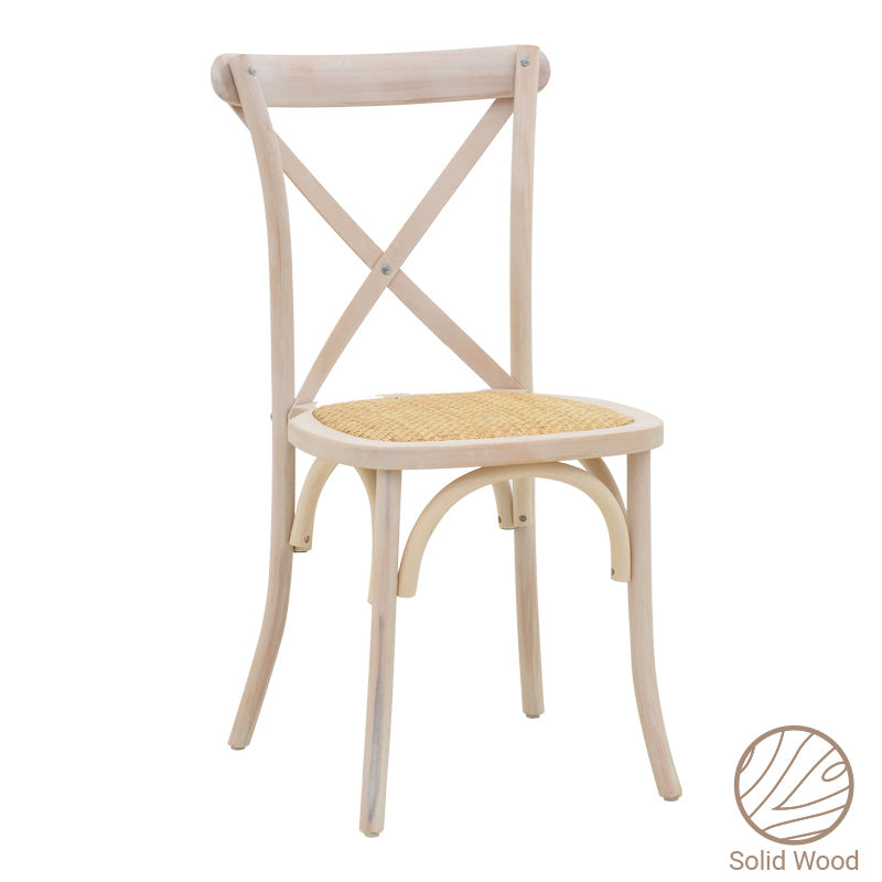 Scaun Dylon, Alb - Natural, 48x52x89 cm - Scaun Dylon, Alb - Natural, 48x52x89 cm