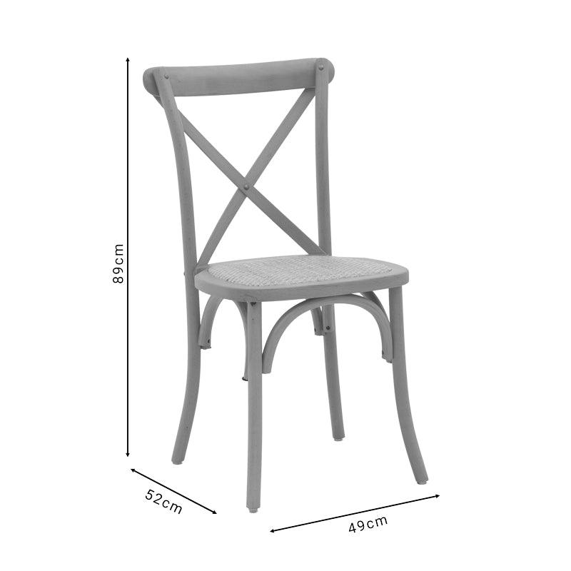 Scaun Dylon, Alb - Natural, 48x52x89 cm - Alb