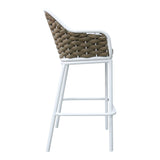 Scaun e bar Zuki, Alb - Gri, 55x54x109 cm - Alb