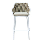 Scaun e bar Zuki, Alb - Gri, 55x54x109 cm - Alb