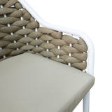 Scaun e bar Zuki, Alb - Gri, 55x54x109 cm - Alb