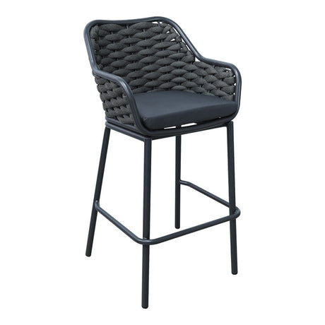 Scaun e bar Zuki, Alb - Gri, 55x54x109 cm
