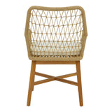 Scaun Elaiza lemn de tec si frânghie Natural cu perna, 58x60x90 cm