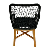 Scaun Elaiza lemn de tec si sfoara sintetica Natural cu perna, 58x60x90 cm