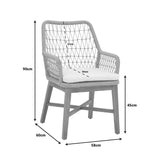 Scaun Elaiza lemn de tec si sfoara sintetica Natural cu perna, 58x60x90 cm