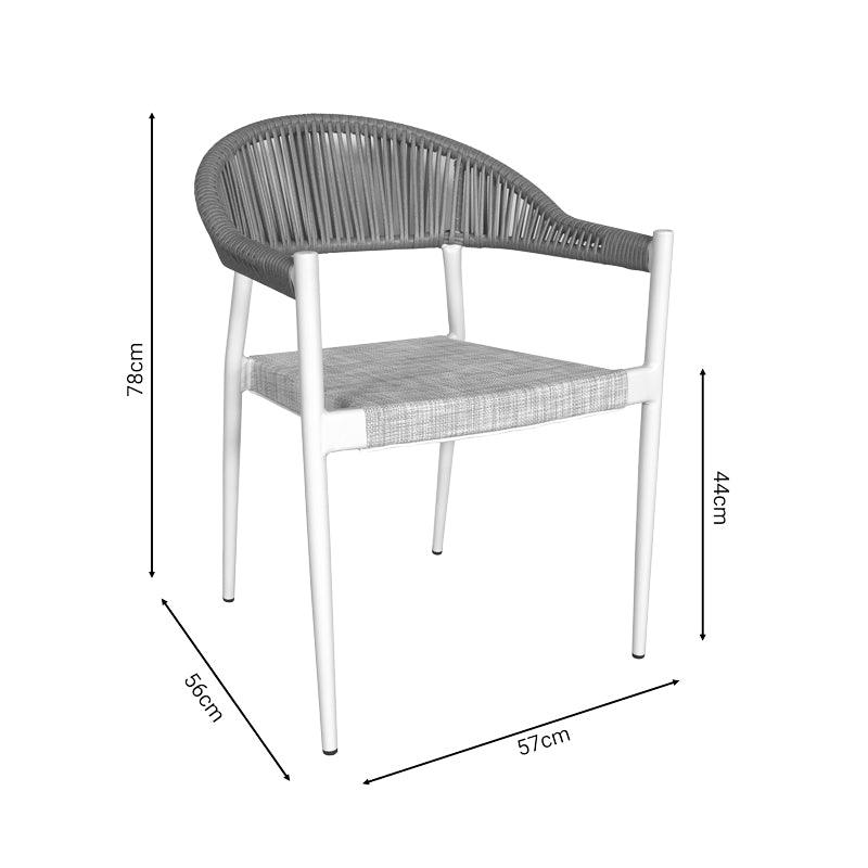 Scaun Elation, Gri inchis - Alb, 56x62x77 cm - Alb