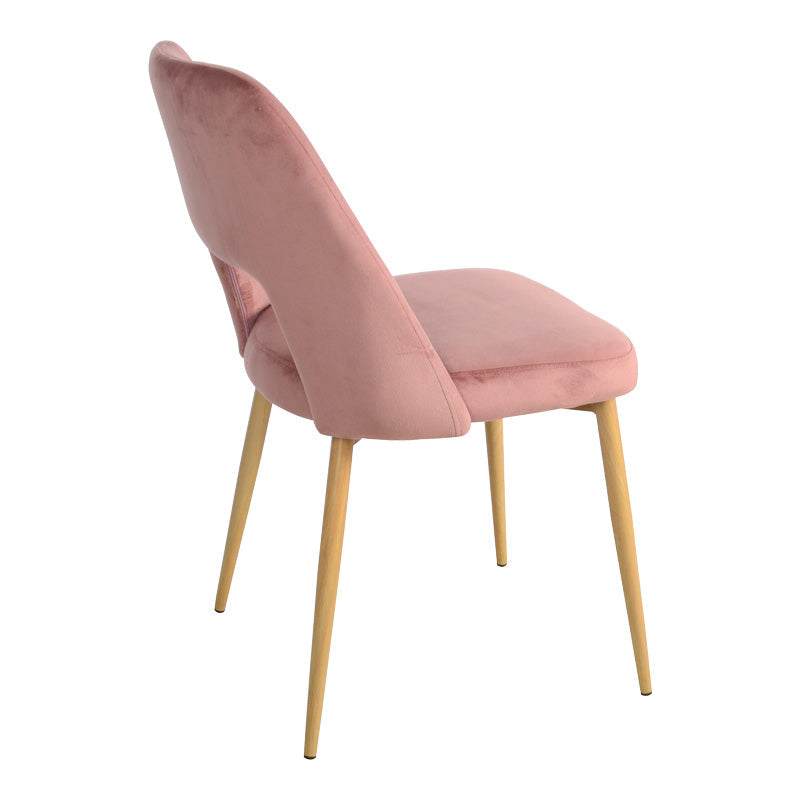 Scaun Murde, catifea si metal, 48x61x89 cm - Roz