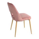 Scaun Murde, catifea si metal, 48x61x89 cm - Roz