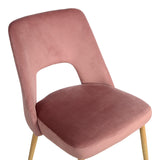 Scaun Murde, catifea si metal, 48x61x89 cm - Roz