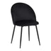 Scaun elegant din catifea pentru birou Perch, Metal, Negru, 50x43x82 cm
