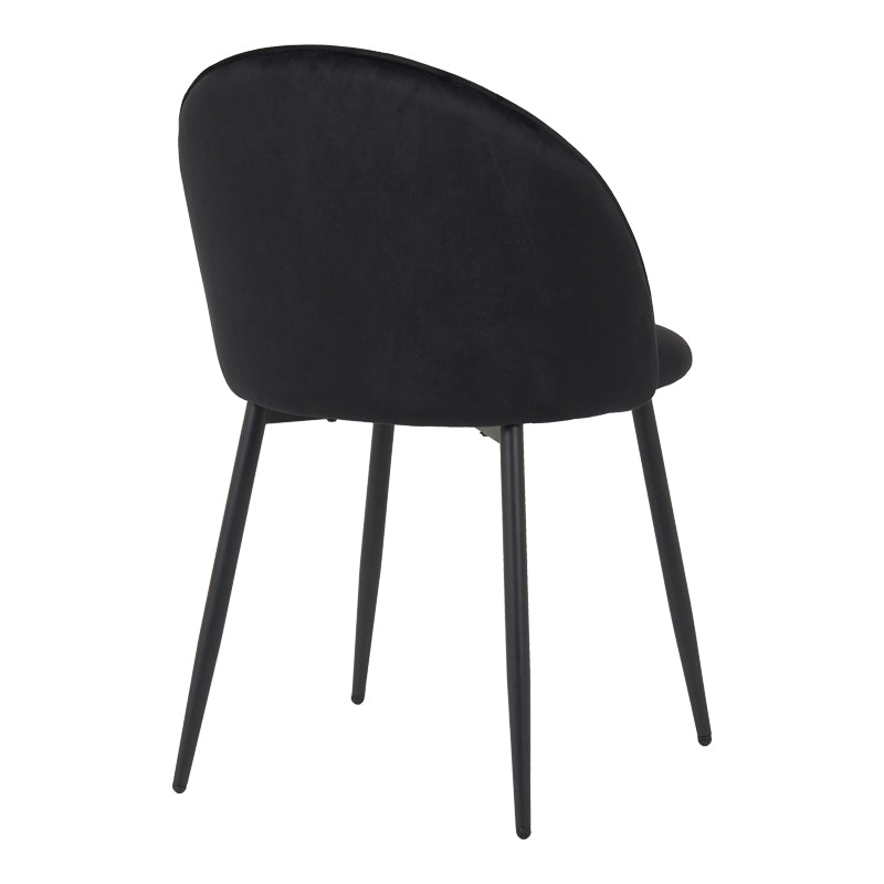 Scaun elegant din catifea pentru birou Perch, Metal, Negru, 50x43x82 cm, imagine suplimentara