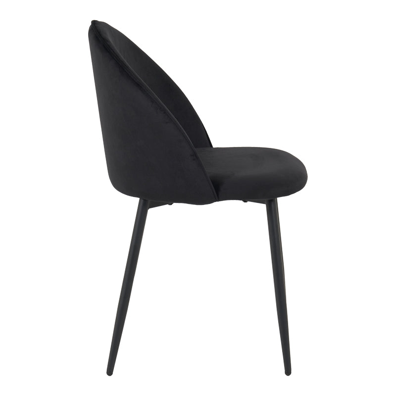 Scaun elegant din catifea pentru birou Perch, Metal, Negru, 50x43x82 cm, detaliu produs