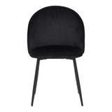 Scaun elegant din catifea pentru birou Perch, Metal, Negru, 50x43x82 cm
