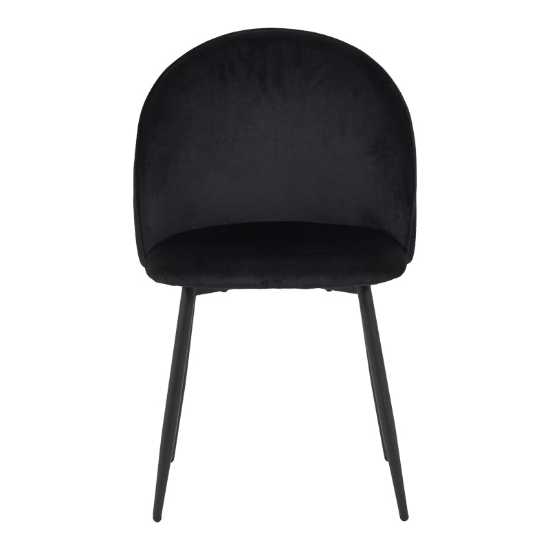 Scaun elegant din catifea pentru birou Perch, Metal, Negru, 50x43x82 cm, perspectiva suplimentara