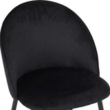 Scaun elegant din catifea pentru birou Perch, Metal, Negru, 50x43x82 cm