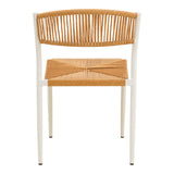 Scaun exterior Cura, aluminiu si ratan, 50x58x78 cm - Alb