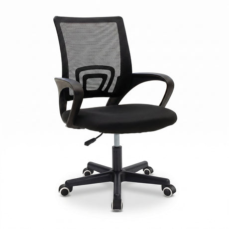 Scaun ergonomic de birou Berto II cu spatar din mesh, – roz/negru, 60x48x85-95 cm