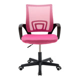 Scaun ergonomic de birou Berto II cu spatar din mesh, – roz/negru, 60x48x85-95 cm - Roz