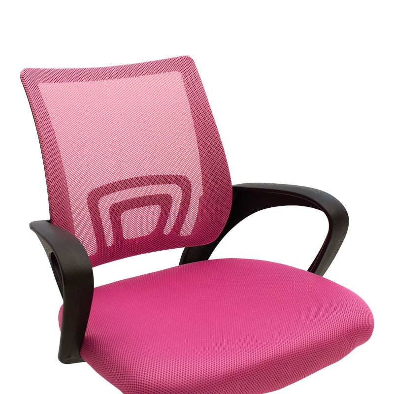 Scaun ergonomic de birou Berto II cu spatar din mesh, – roz/negru, 60x48x85-95 cm - Roz