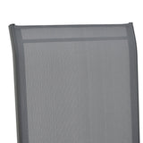 Scaun exterior Azelie Gri inchis tex Marone-picioare de aluminiu Gri inchis-brate din lemn de fag, 77x55x94 cm - Negru