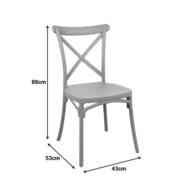 Scaun exterior Crossie, 43x53x88 cm - Alb
