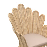 Scaun Exterior Fragia cu perna bej-ratan, Natural, 103x90x120 cm