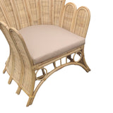 Scaun Exterior Fragia cu perna bej-ratan, Natural, 103x90x120 cm