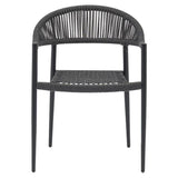Scaun exterior Freiburg, Negru - Gri, 59x57x77 cm - Gri