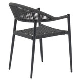 Scaun exterior Freiburg, Negru - Gri, 59x57x77 cm - Gri