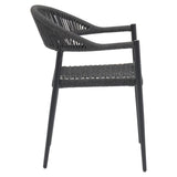 Scaun exterior Freiburg, Negru - Gri, 59x57x77 cm - Gri