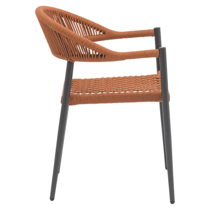 Scaun exterior Freiburg, Negru - Gri, 59x57x77 cm - Negru