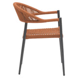 Scaun exterior Freiburg, Negru - Gri, 59x57x77 cm - Negru