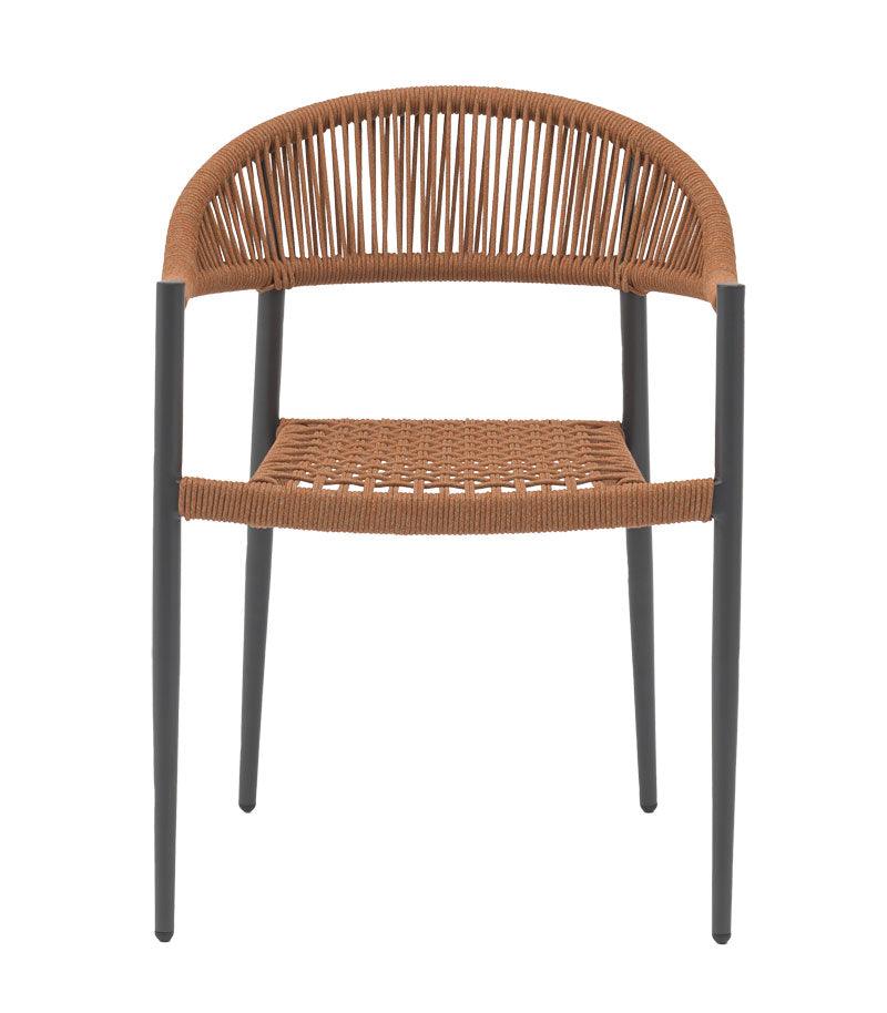 Scaun exterior Freiburg, Negru - Gri, 59x57x77 cm - Negru