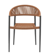 Scaun exterior Freiburg, Negru - Gri, 59x57x77 cm - Negru