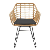 Scaun exterior Naoki, Negru, 55x58x79 cm