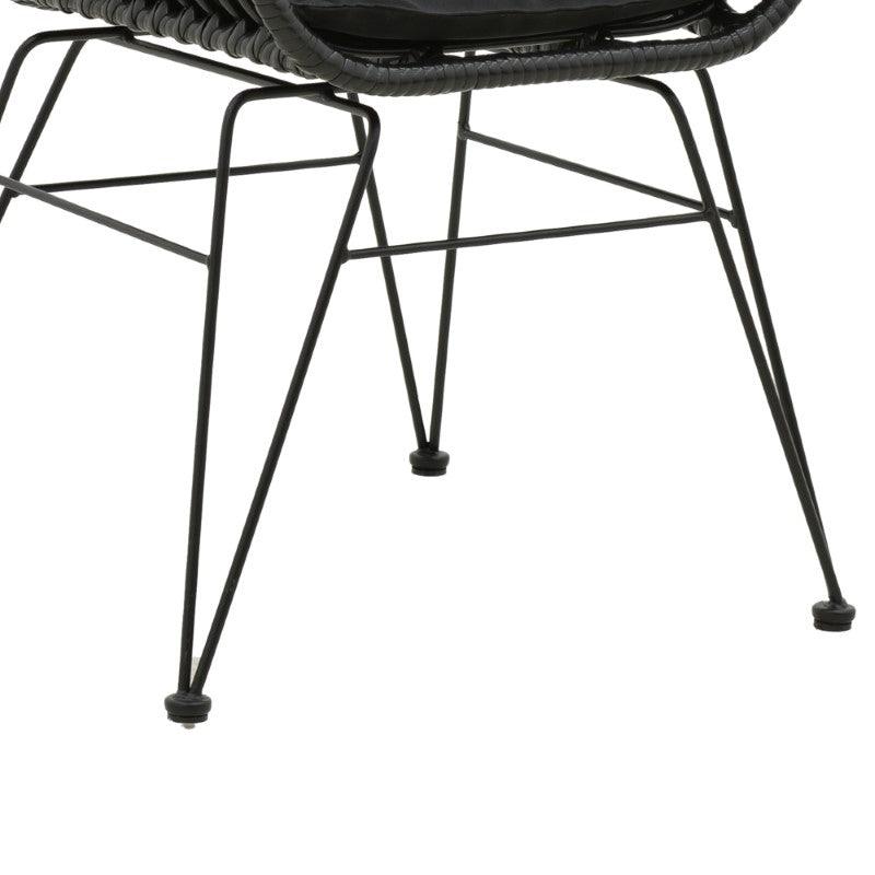 Scaun exterior Naoki, Negru, 55x58x79 cm