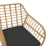Scaun exterior Naoki, Negru, 55x58x79 cm