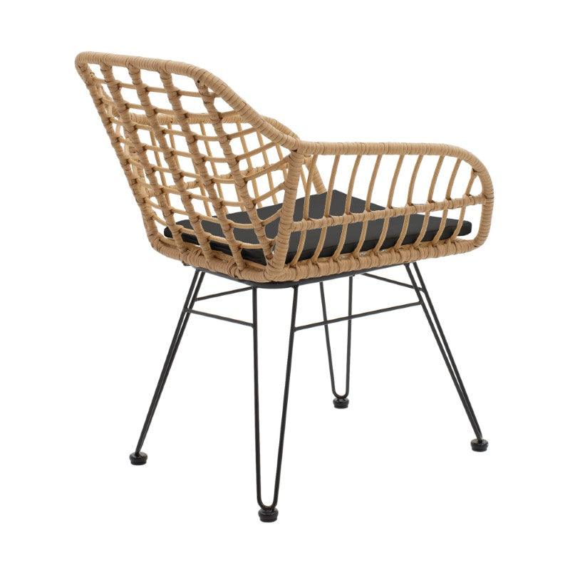 Scaun exterior Naoki, Negru, 55x58x79 cm