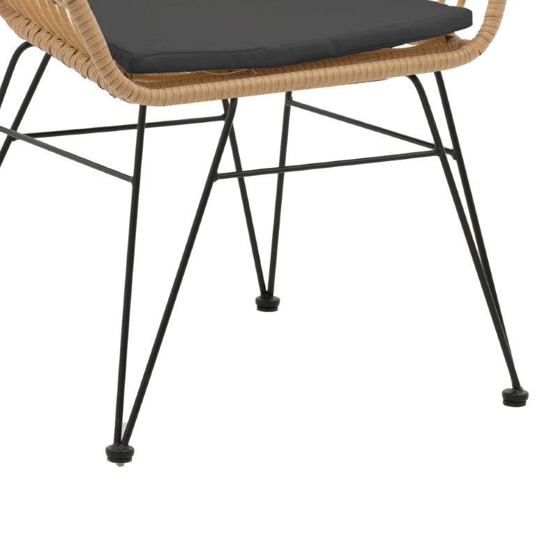 Scaun exterior Naoki, Negru, 55x58x79 cm