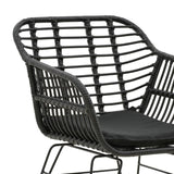 Scaun exterior Naoki, Negru, 55x58x79 cm