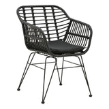 Scaun exterior Naoki, Negru, 55x58x79 cm