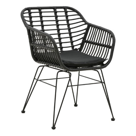Scaun exterior Naoki, Negru, 55x58x79 cm