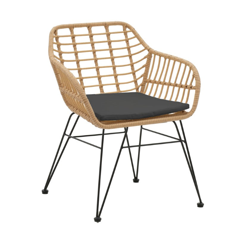 Scaun exterior Naoki, Negru, 55x58x79 cm